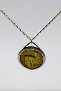 Peruvian Vicuña Coin Sterling Silver Necklace