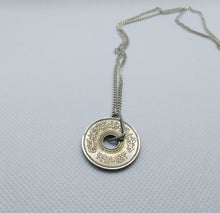 Load image into Gallery viewer, Egyptian 25 Piastres Hole Coin Sterling Silver Necklace
