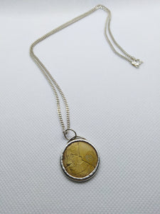 Belgique King Baudouin Coin, Sterling Silver Necklace