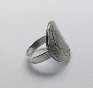 Belgian Coin Sterling Silver Ring