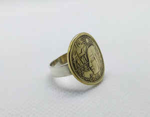 Egyptian Coin Sterling Silver Ring