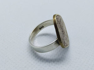 British India Square Anna Coin Sterling Silver Ring