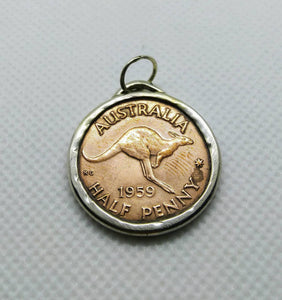 Australian Kangaroo Coin Sterling Silver Necklace