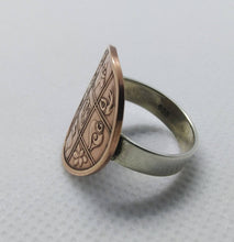 Load image into Gallery viewer, Bhutanese Buddhist Signs Coin Sterling Silver Ring
