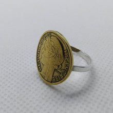 Load image into Gallery viewer, French 50 Centimes Coin Sterling Silver Ring
