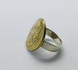 Egyptian Coin Sterling Silver Ring