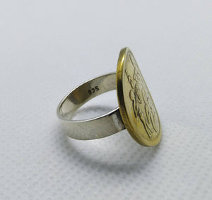 Egyptian Coin Sterling Silver Ring