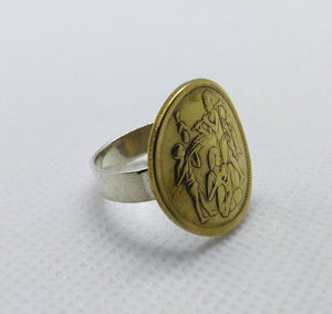 Egyptian Coin Sterling Silver Ring