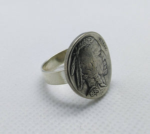 USA Buffalo Nickel Coin Sterling Silver Ring