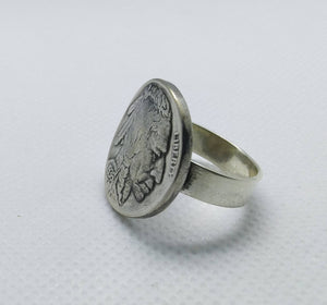 USA Buffalo Nickel Coin Sterling Silver Ring