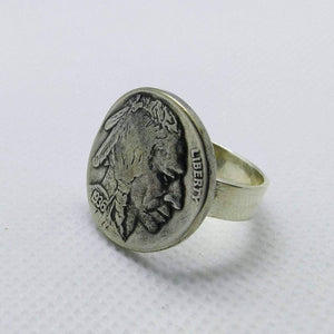 USA Buffalo Nickel Coin Sterling Silver Ring