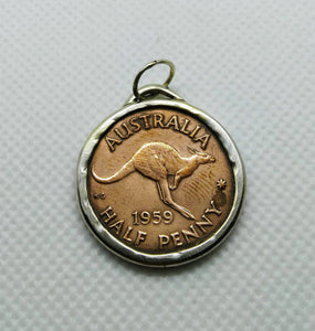 Australian Kangaroo Coin Sterling Silver Necklace