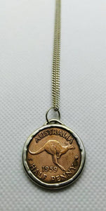 Australian Kangaroo Coin Sterling Silver Necklace