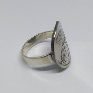 New Zealand Lizard Coin Sterling Silver Ring