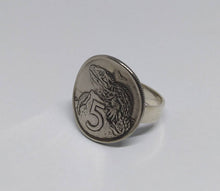 Load image into Gallery viewer, New Zealand Lizard Coin Sterling Silver Ring
