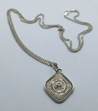 Load image into Gallery viewer, Curacao Square Flower Coin Sterling Silver Necklace
