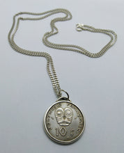 Load image into Gallery viewer, French Polynesia Tribal Mask Coin Sterling Silver Necklace
