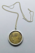 Load image into Gallery viewer, Sterling Silver Necklace, French Franc Marianne Coin
