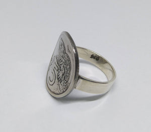 New Zealand Lizard Coin Sterling Silver Ring