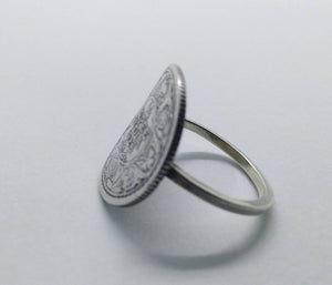 British India Silver Rupee Coin Sterling Silver Ring