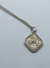 Load image into Gallery viewer, Curacao Square Flower Coin Sterling Silver Necklace
