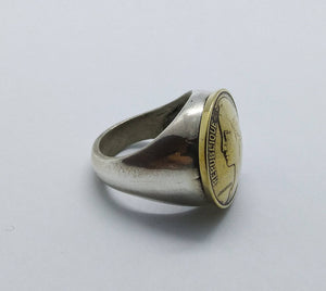 French Marianne Coin Sterling Silver Ring