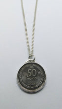 Load image into Gallery viewer, Israeli 1949 Pruta Coin Sterling Silver Necklace
