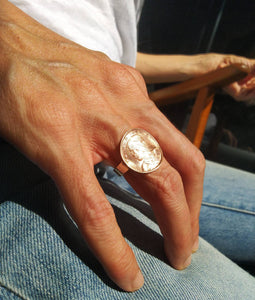 Panamanian Chief Urracá Coin Sterling Silver Ring