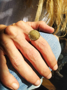 French 50 Centimes Coin Sterling Silver Ring