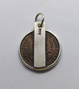 Austrian 1881 Kreuzer Coin Sterling Silver Necklace