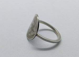 Sterling Silver Ring, UK 3 Pence Silver Coin