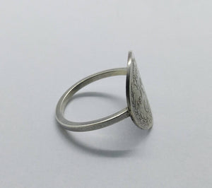 Sterling Silver Ring, UK 3 Pence Silver Coin