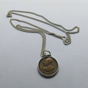 Ethiopian Lion Of Judah Haile Selassie Coin Sterling Silver Necklace