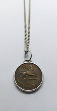 Load image into Gallery viewer, Ethiopian Lion Of Judah Haile Selassie Coin Sterling Silver Necklace
