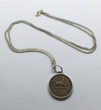 Load image into Gallery viewer, Ethiopian Lion Of Judah Haile Selassie Coin Sterling Silver Necklace
