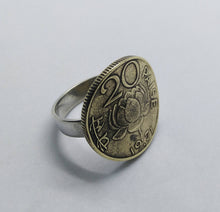 Load image into Gallery viewer, India Lotus Flower Coin Sterling Silver Ring
