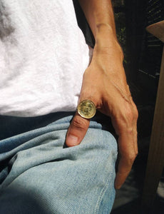 Indian Mahatma Gandhi Coin Sterling Silver Ring