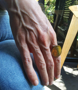 Egyptian Cleopatra Coin Sterling Silver Ring