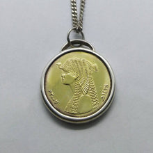 Load image into Gallery viewer, Egyptian Cleopatra Coin Sterling Silver Necklace
