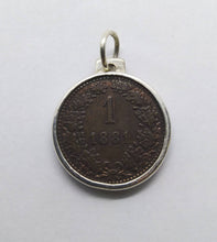 Load image into Gallery viewer, Austrian 1881 Kreuzer Coin Sterling Silver Necklace
