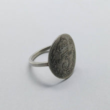 Load image into Gallery viewer, Sterling Silver Ring, UK 3 Pence Silver Coin
