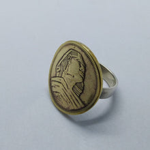 Load image into Gallery viewer, Egyptian Sphinx Coin Sterling Silver Ring
