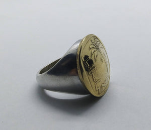 Israeli Palm Tree Coin Sterling Silver Signet Ring