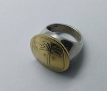 Load image into Gallery viewer, Israeli Palm Tree Coin Sterling Silver Signet Ring
